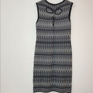 MISSONI keyhole bodycon dress black white EUC